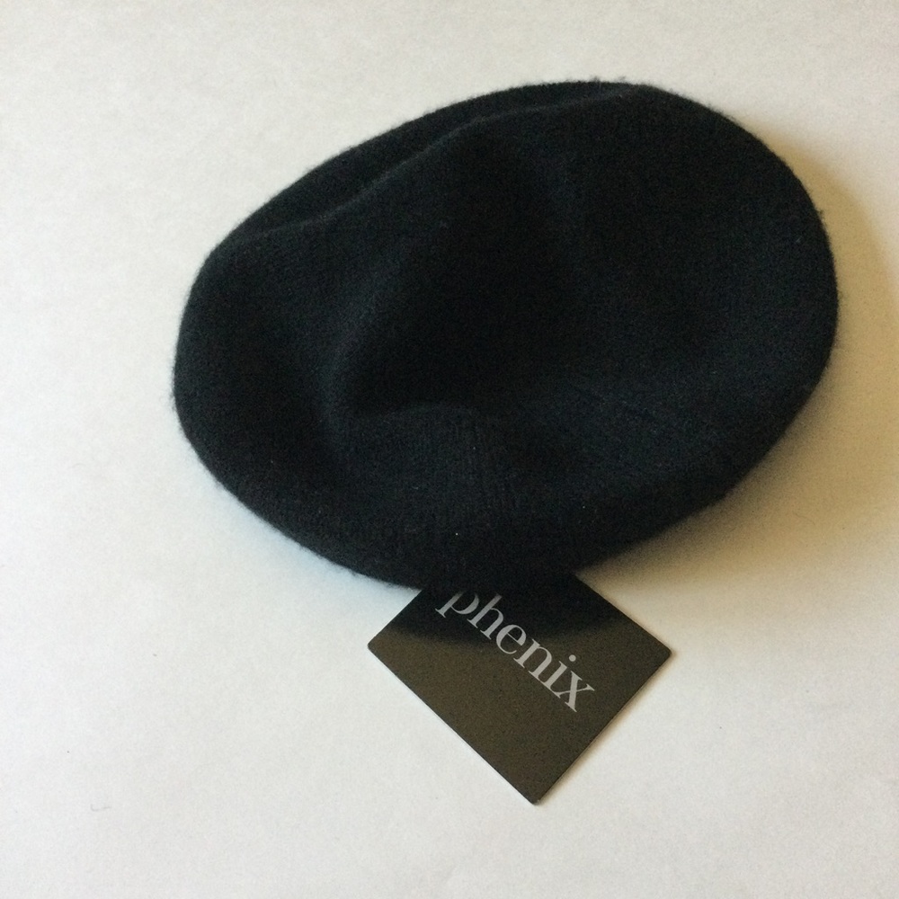 PHENIX CASHMERE BERET WOMENS OS BLACK NWT